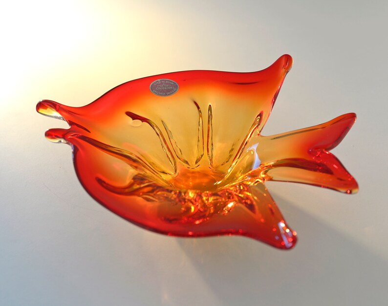 Murano Glass / Vintage Art Glass Bowl / Retro Home Decor / Etsy