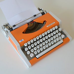 Vintage Orange Working Typewriter / Mid Century Modern / Made in Yugoslavia 1970's