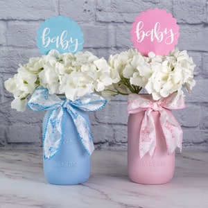 Baby Shower Centerpiece with Pattern Bow | Centerpiece Decorations for Girl and Boy