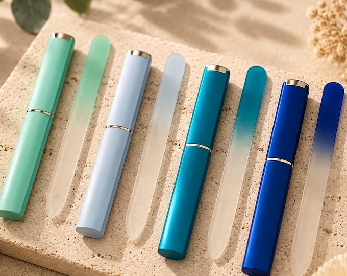 Glass Nail File With Case | Double-Sided Care Tool, Healthy Shaping