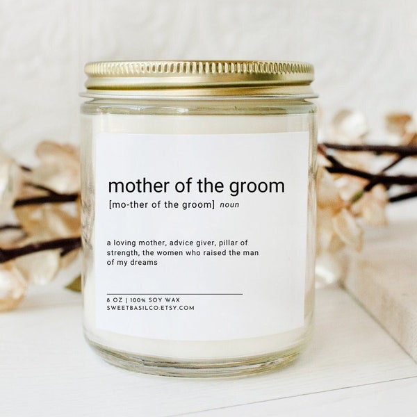 Mother of the Groom Definition Candle - Mother of the Groom Candle - Personalized Mother of the Groom Wedding Gift From Bride