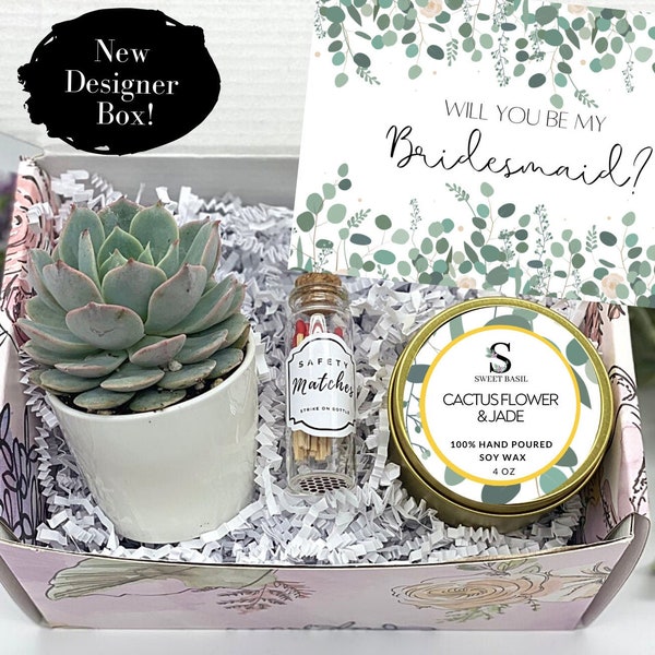 Bridesmaid Gift Box, Candle Gift Box, Succulent Gift Box, Friendship Gift, Birthday Gift Box, Gift for Her, Succulent Gift,FREE SHIPPING