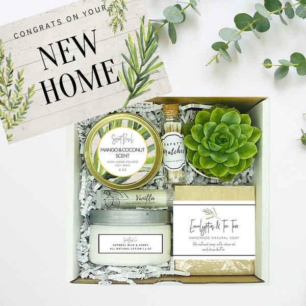 House Warming Gifts - New Home Gift - New Home Card - Happy New Home - Home Sweet Home - Soy Candle - Bath Bomb - Housewarming Gift