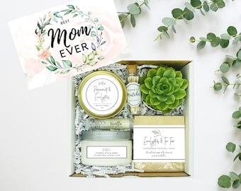 Mother's Day Gift Box – Succulent, Candle, Soap, Lotion, Lip Balm Set
