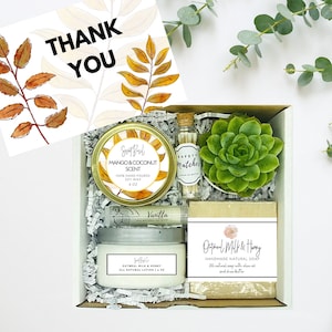 Thank You Spa Gift Box: Succulent, Soy Candle & Natural Soap