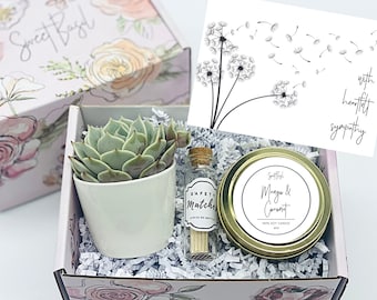 Condolence Gift Box - Succulent Gift box - Care Package - Death of Mom, Parent, Condolences, Mourning, Grieving, Passing, Sympathy Gift