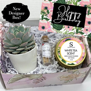 Happy Birthday Gift Box, Candle Gift Box, Succulent Gift Box, Friendship Gift, Birthday Gift Box, Gift for Her, Care Package,FREE SHIPPING