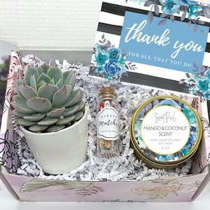 Thank You Gift Box, Candle Gift Box, Succulent Gift Box, Friendship Gift, Realtor Gift Box, Gift for Her, Care Package, FREE SHIPPING