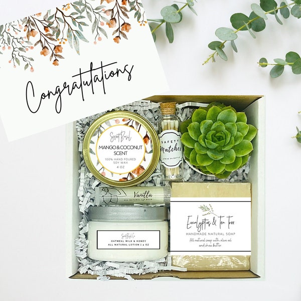 Congratulations Gift Box - Congrats Gift - New Home Gift - Succulent Gift Box - Friendship Gift - Care Package - Home Sweet Home