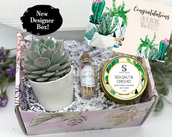 Cadeaux de pendaison de crémaillère, nouveau cadeau pour la maison, nouvelle carte pour la maison, bonne nouvelle maison, Home Sweet Home, boîte cadeau succulente, paquet de soinsLIVRAISON GRATUITE