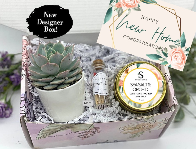 House Warming Gifts, New Home Gift, New Home Card, Happy New Home, Home Sweet Home, Succulent Gift Box, Care Package FREE SHIPPING image 1