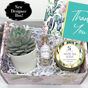 Thank You Gift Box, Candle Gift Box, Succulent Gift Box, Friendship Gift, Realtor Gift Box, Gift for Her, Care Package, FREE SHIPPING