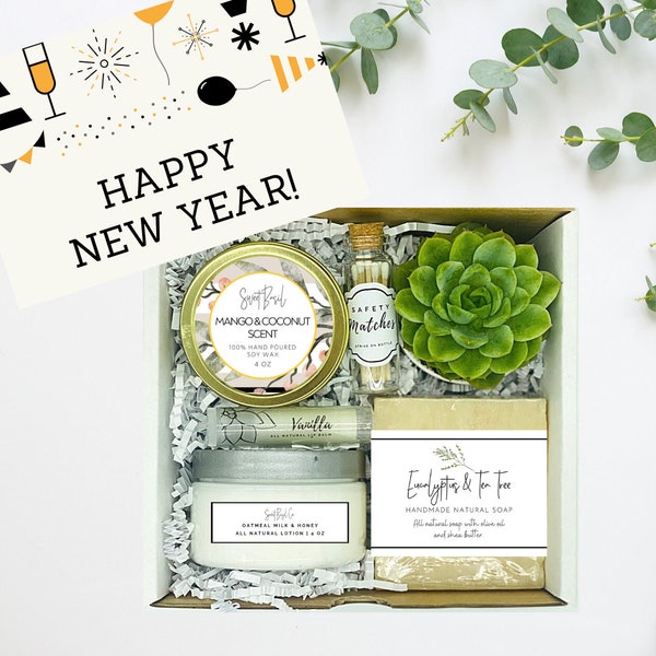 Happy New Year Gift Box - New Year Gift for Friend - New Years Self Care Box - Coworker Gift Box - 2023 New Years Gift Box - New Year Gift