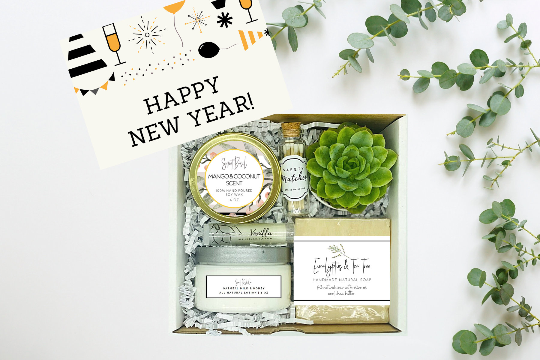 New Year Gift Box, Happy New Year Presents, New Years Eve Spa Box