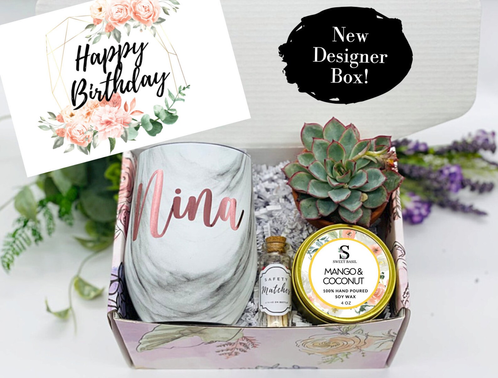Happy Birthday Gift Box Tumbler Gift Box Candle Gift Box Etsy
