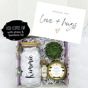 Personalized Iced Coffee Cup Glass -  Iced Coffee Cup - Sending You Sunshine Gift Box - Friendship Gift - Thinking of You Gift - Send a Gift