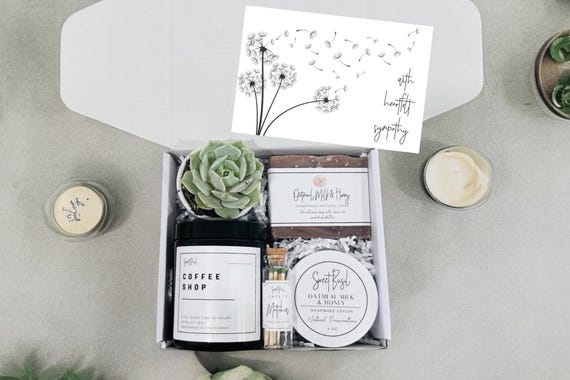 Sympathy Gift Box: Succulent, Soy Candle & Natural Lotion