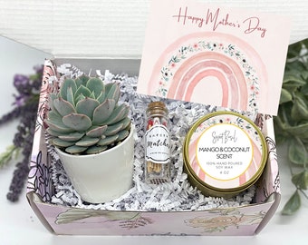 Mother’s Day Gift Box, Candle Gift Box, Succulent Gift Box, Friendship Gift, Birthday Gift Box, Gift for Her, Care Package, FREE SHIPPING