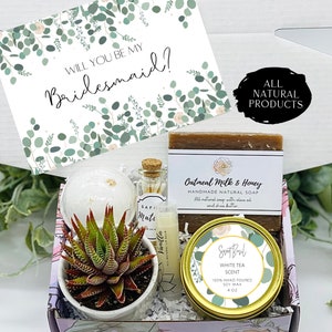 Bridesmaid Gift Box - Wedding Gift Box - Bridesmaid Proposal Box - Gift for Bridesmaid - Succulent Box - Spa Gift Box- Bridesmaid Spa Box
