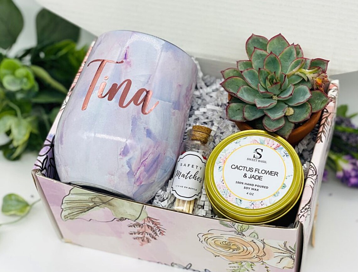 Happy Birthday Gift Box Tumbler Gift Box Candle Gift Box Etsy