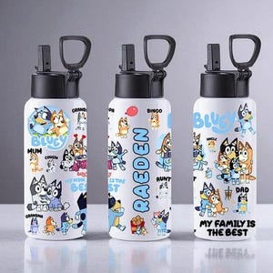Bluey Water Bottle - Kids Birthday Gift - Kids Water Bottle - Back to School Tumbler - Water Bottle - Kids Tumbler