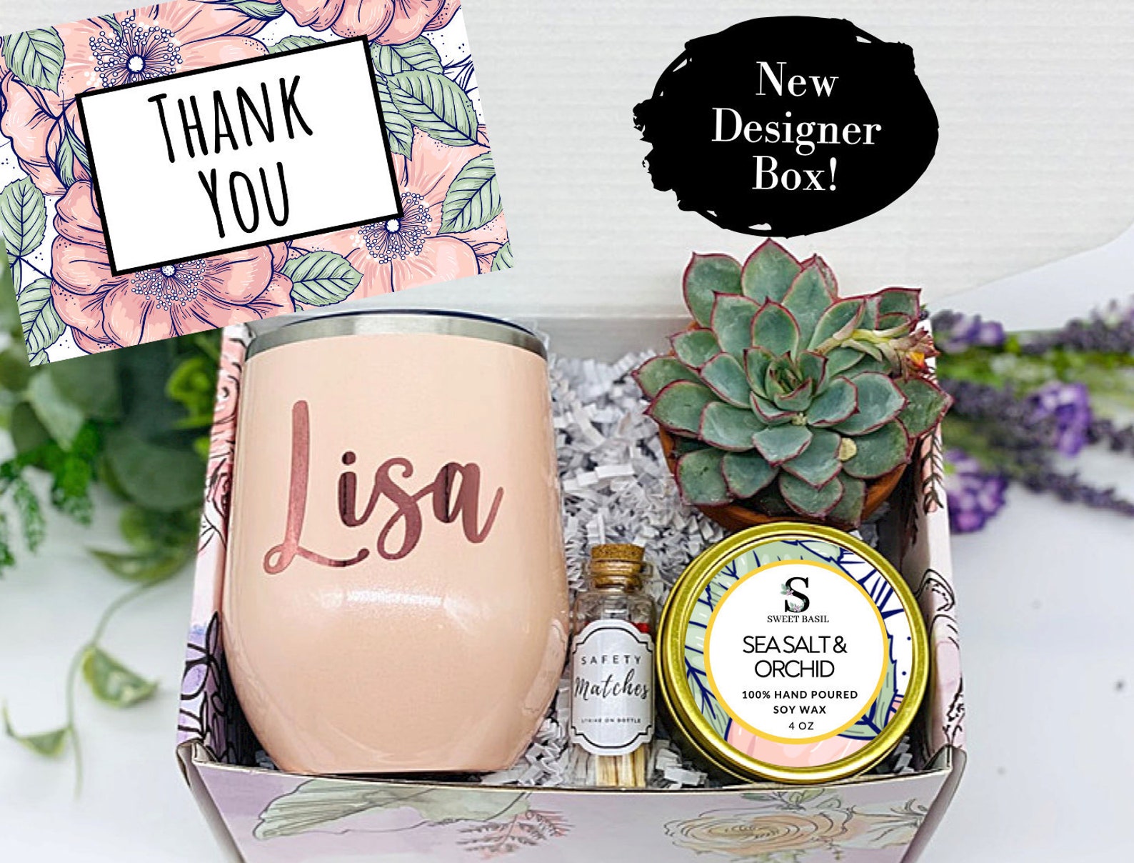 Thank You Gift Box Tumbler Gift Box Candle Gift Box Etsy