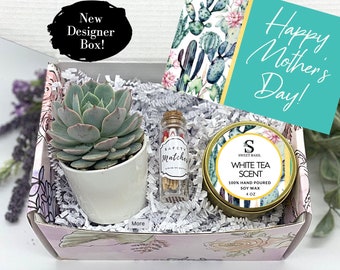 Mother’s Day Gift Box, Candle Gift Box, Succulent Gift Box, Friendship Gift, Birthday Gift Box, Gift for Her, Care Package, FREE SHIPPING