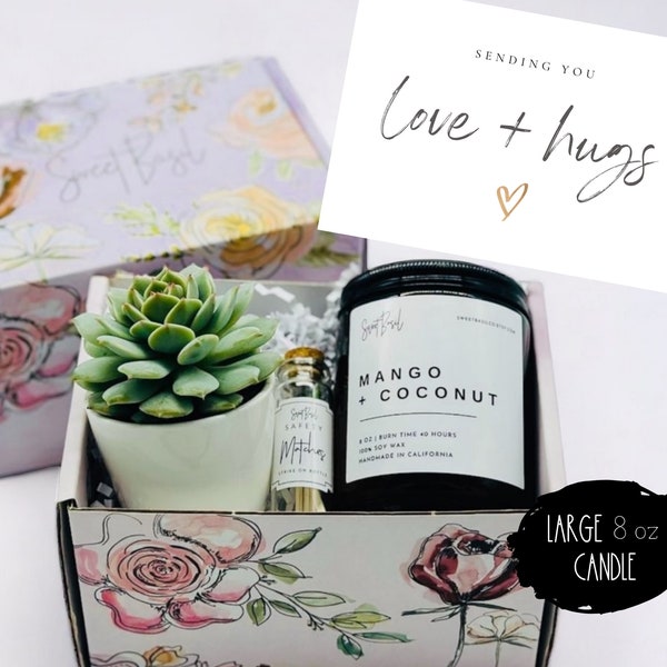 Sending you love & hugs - Get Well Gift Box - Missing You - Friendship Gift Box - Care Package - Thinking of You - Encouragement Gift