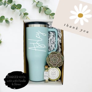 Thank You Gift - Custom 40oz Tumbler - Realtor Thank You Gift - Custom Travel Mug - Corporate Gifts - Appreciation Gifts - Gifts for Clients
