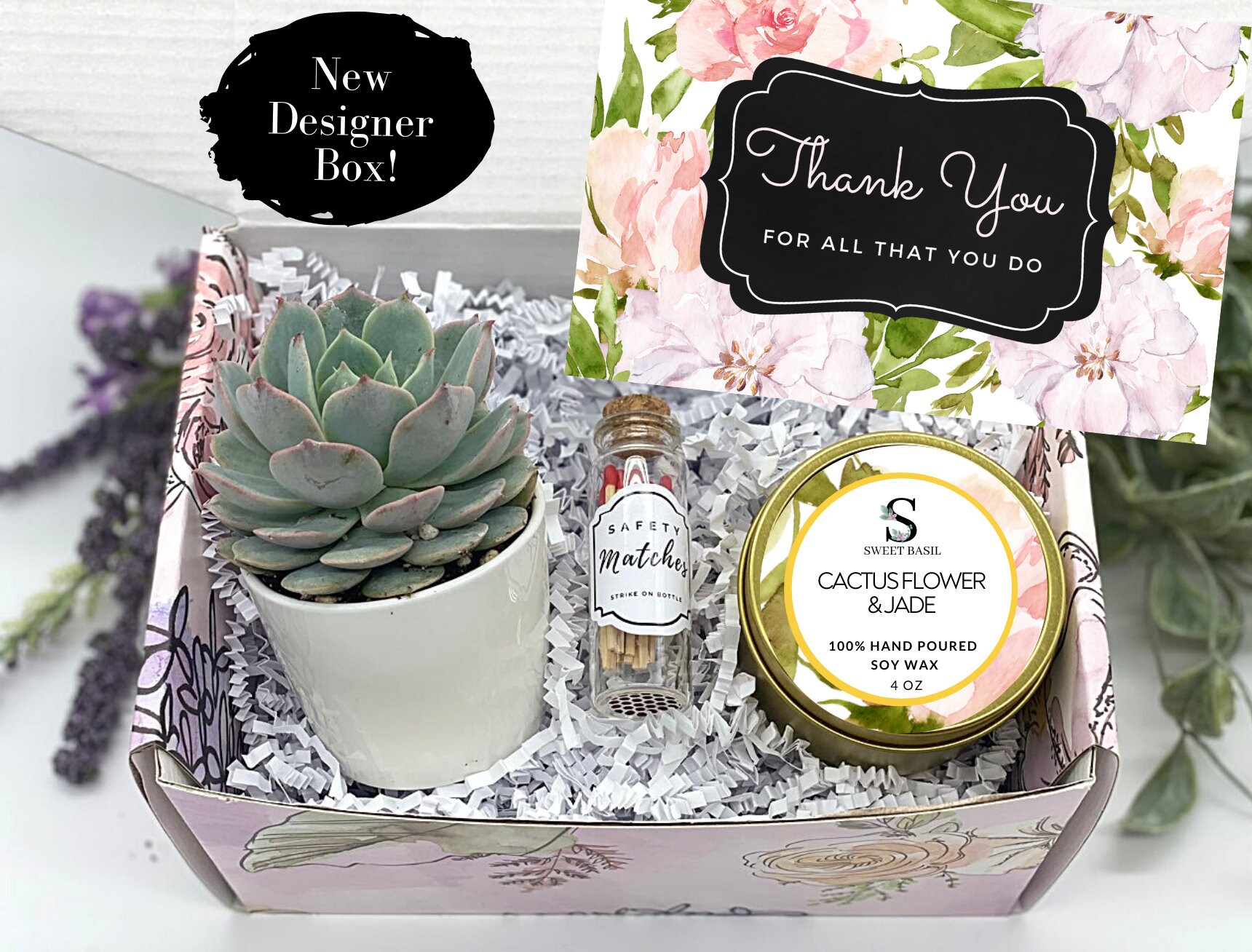 Thank You Gift Box Candle Gift Box Succulent Gift Box Etsy
