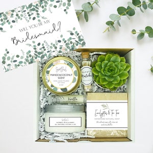 Bridesmaid Gift Box - Wedding Gift Box - Bridesmaid Proposal Box - Gift for Bridesmaid - Succulent Box - Spa Gift Box- Bridesmaid Spa Box