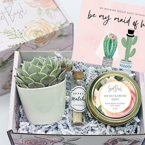 Wedding Gift Box - My Wedding Would Succ Without You - Maid of Honor Proposal Box - Gift for Maid of Honor - Custom Succulent Box
