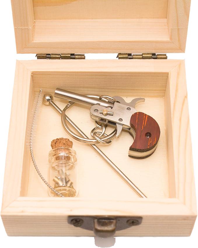 Miniature Derringer 2mm Pinfire Gun Key chain Model with Bullet ShellS berloque