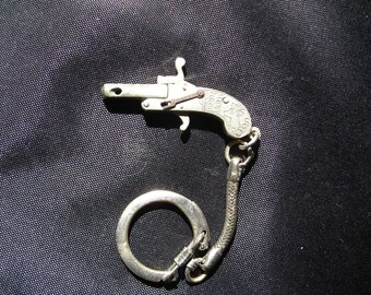 Vintage Miniature 2MM Pinfire Pistol BERLOQUE Marked Made i Austria Toy Gun Miniature Pistol FOB Key chain