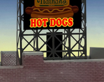 Miller Engineering 339100 N/Z Scale Nathan&#39;s Billboard HOT DOGS NEW