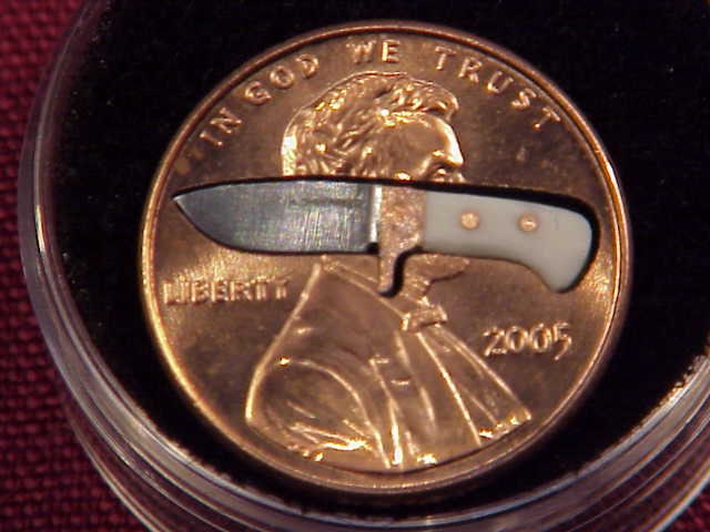 CW SHOEMAKER Miniature Coin Knife Tiny Bowie Knife Made From CW SHOEMAKER Miniature Coin Knife Tiny Bowie Knife Made From