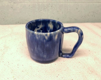 Ceramic Blue and Gray Marbled Mug