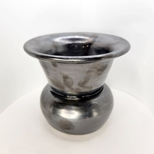 Ceramic Metallic Silver Vase - Heavy - Dishwasher Safe