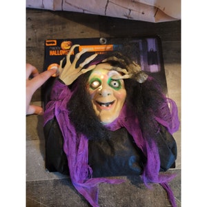 Happy Halloween hanging with light up scary prop decor