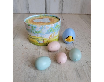 Conjunto exclusivo de figuras de caixa de pássaros para ovos de Páscoa, decoração de primavera para casa