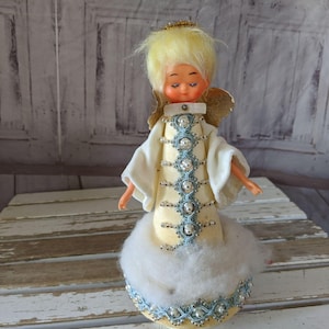 Vintage musical cherub angel Xmas decor rotates