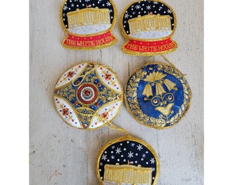 White house beaded ornament Patriotic DC American Xmas set