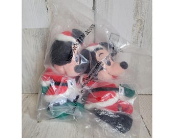Santa Claus Mickey Minnie Mouse plush set xmas