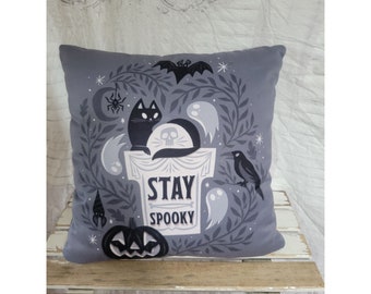 Society 6 cat tombstone Halloween cuscino per la casa
