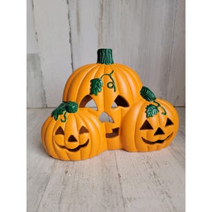 Vela de té de cerámica con forma de calabaza, linterna de Halloween, decoración del hogar