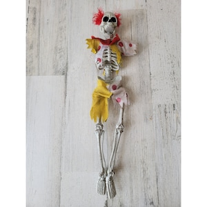Paper magic hanging Halloween skeleton clown AS IS prop Decor home scary