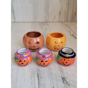 ミニパンプキンティーライトキャンドルホルダージャックオーランタンパンプキンハロウィンセット