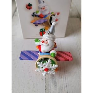 Hallmark Santa sweet ride series glitter ornament Xmas