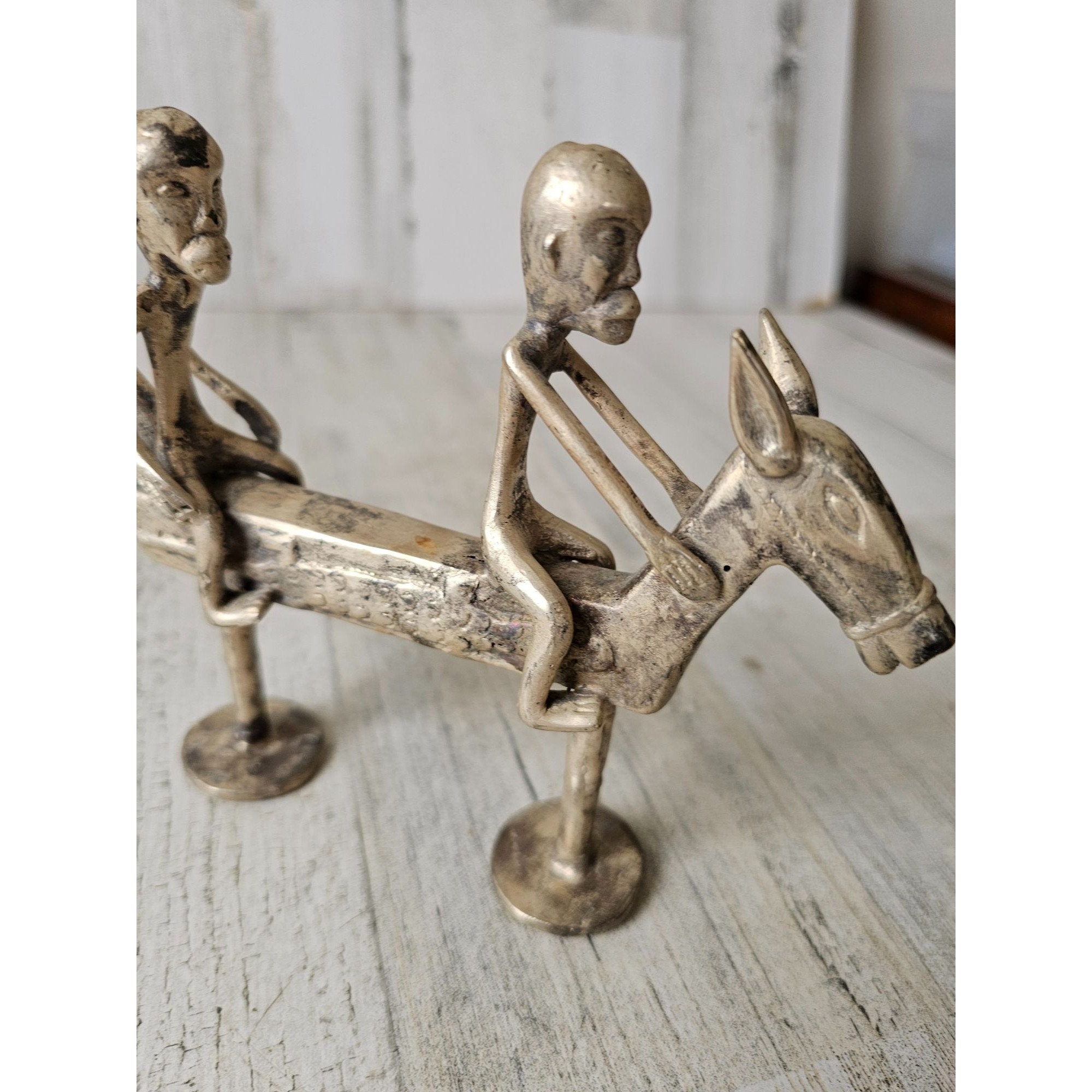 ヴィンテージ アフリカの馬 金属 部族 真鍮 像 置物 乗馬 男性 - Etsy 日本