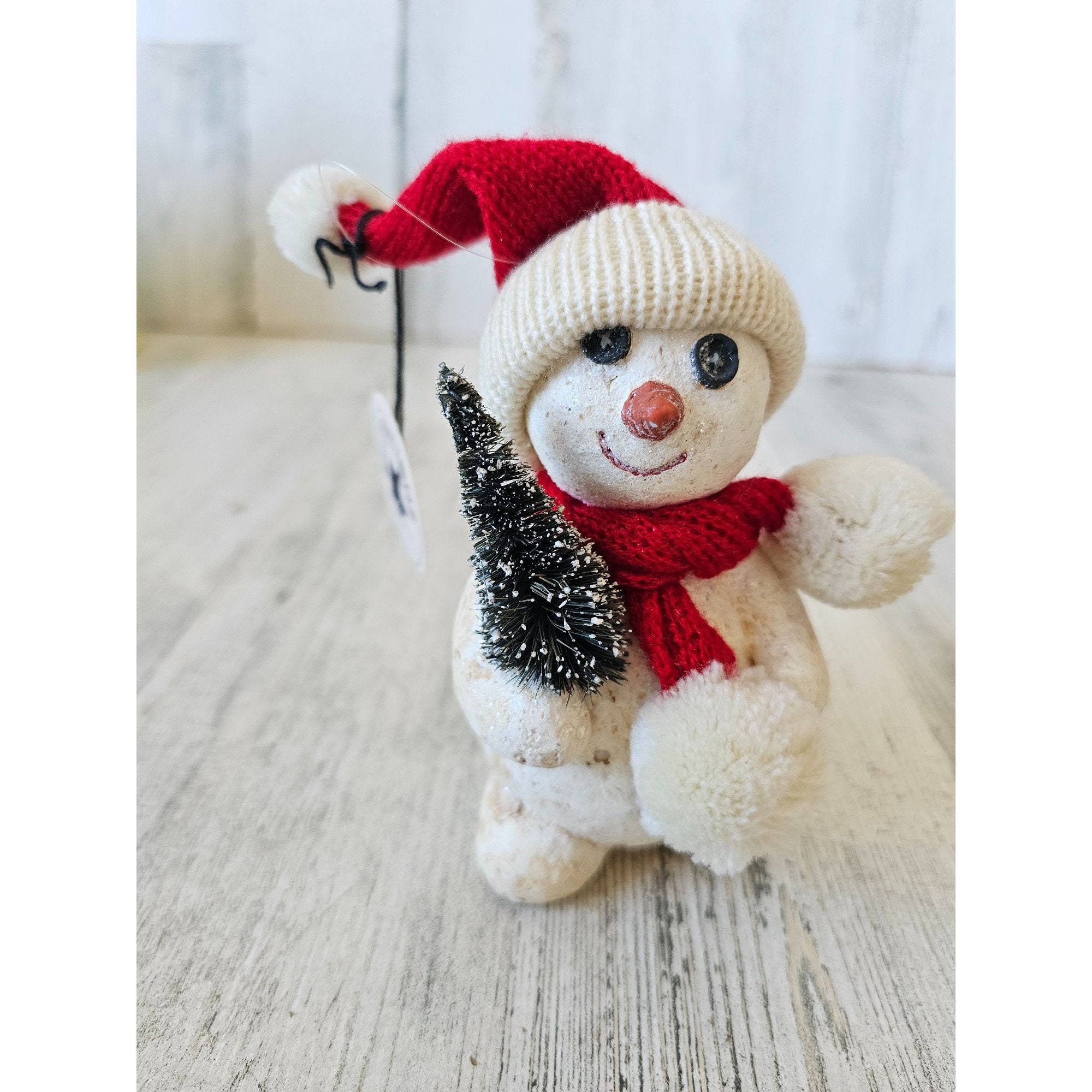 * christmas doll ୨୧ * シルクハットの煙突掃除の 男の子 Dept 56 Snowman Billy Buttons Tree Hat Ornament Xmas Decor Knit